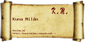 Kuna Milán névjegykártya