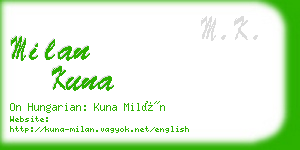 milan kuna business card